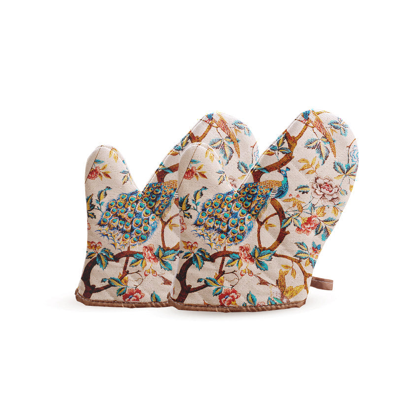 Steti Cotton Oven Mitten, Peacock