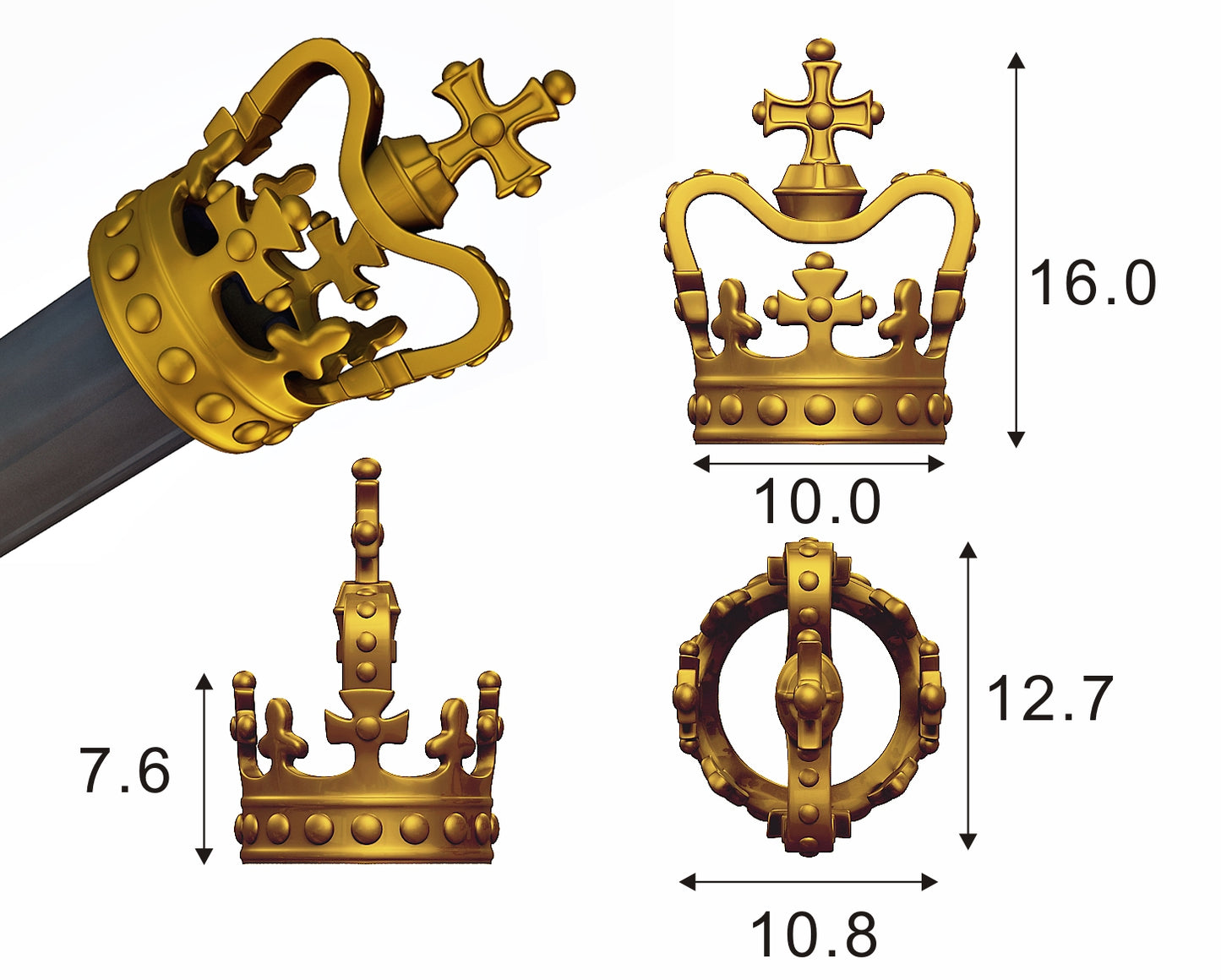 Steti All Black Pencil with Crown Decoration, St. Edward