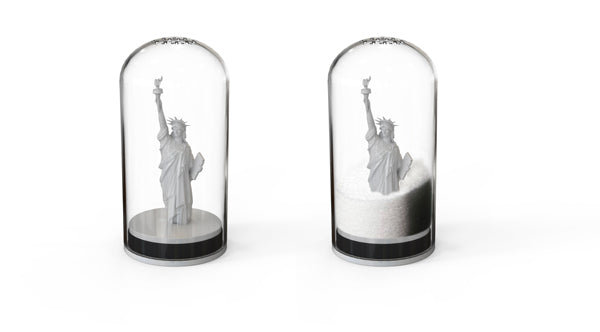 Steti Decorative Salt and Pepper Shaker, Ceramic with Glass Dome, Statue of Liberty