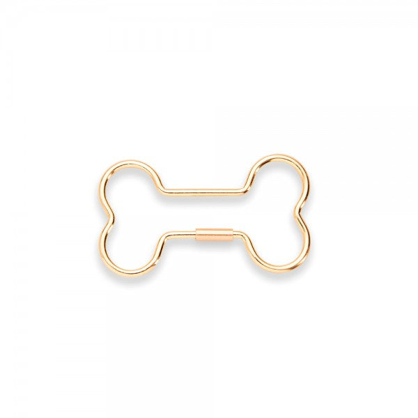 Steti Brass Elegant Brass Keychain, Bone