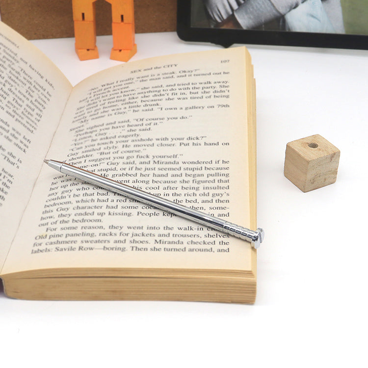 Steti Brass Ballpoint Pen, Silver Color, Nail