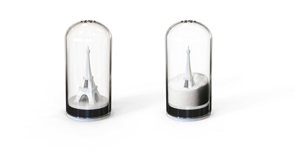 Steti Decorative Salt and Pepper Shaker, Ceramic and Glass, Eiffel Tower