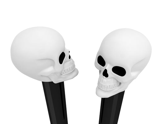 Steti All Black Pencil with Decorative Top, Skull
