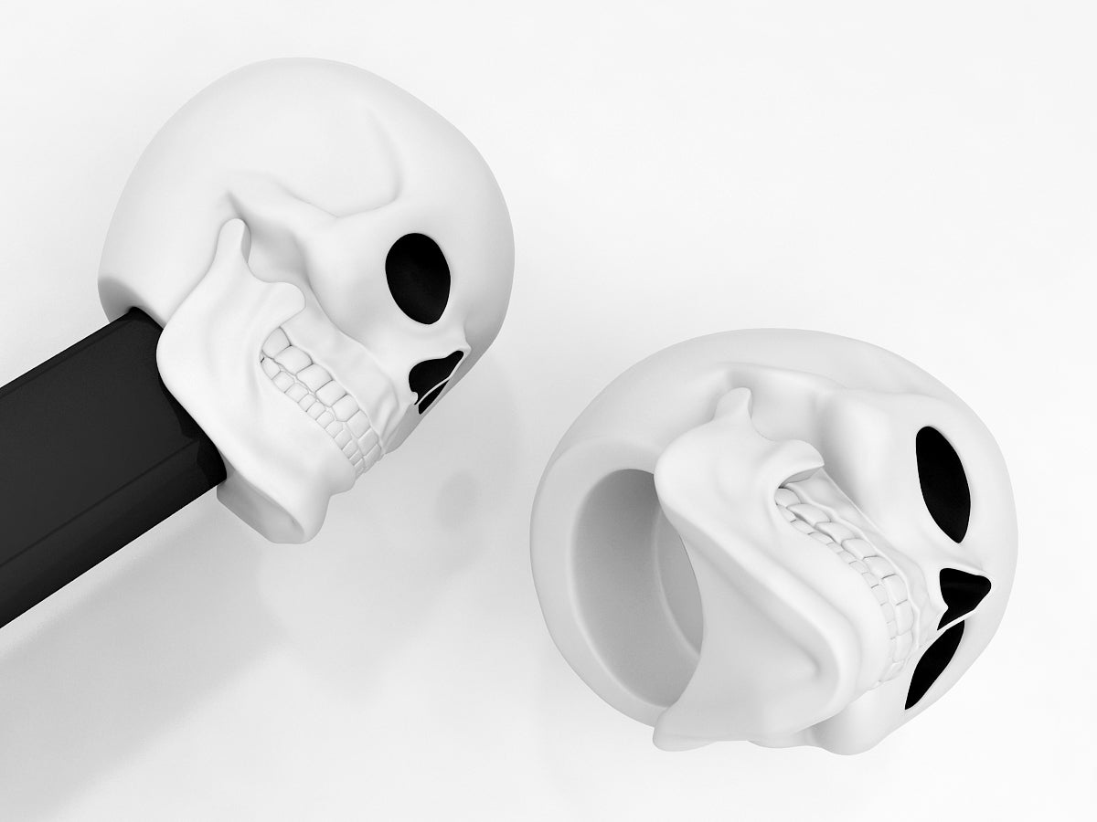 Steti All Black Pencil with Decorative Top, Skull