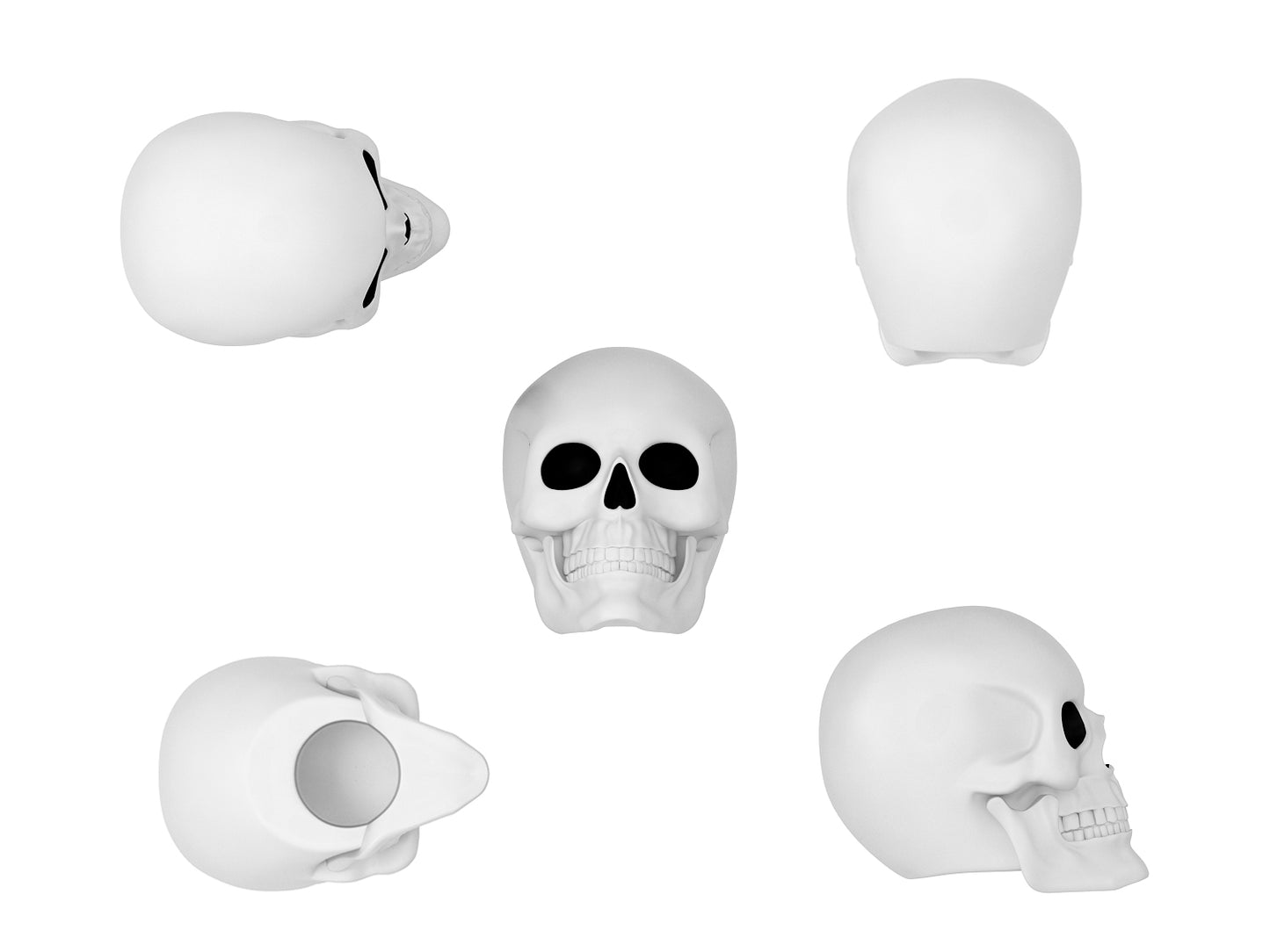Steti All Black Pencil with Decorative Top, Skull