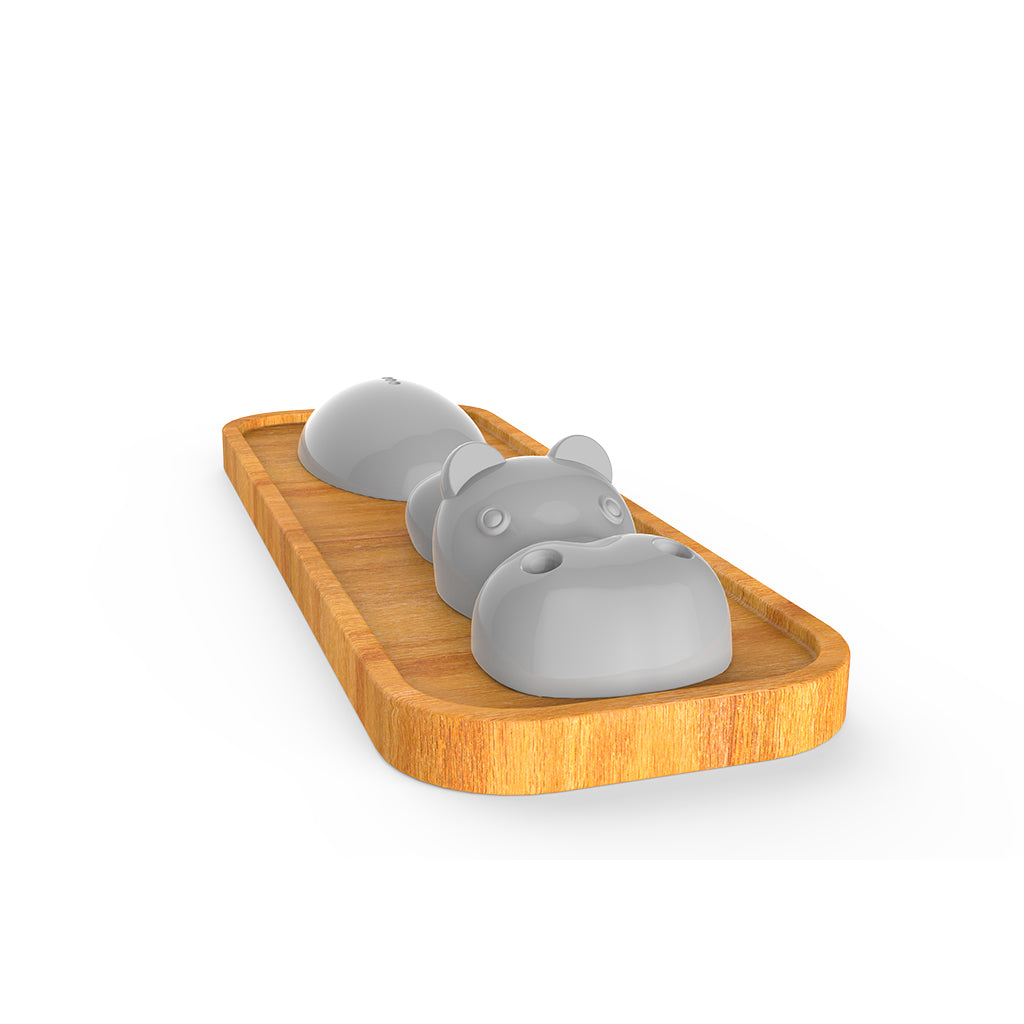 Steti Unique Salt & Pepper Shaker, Ceramic, Hippo