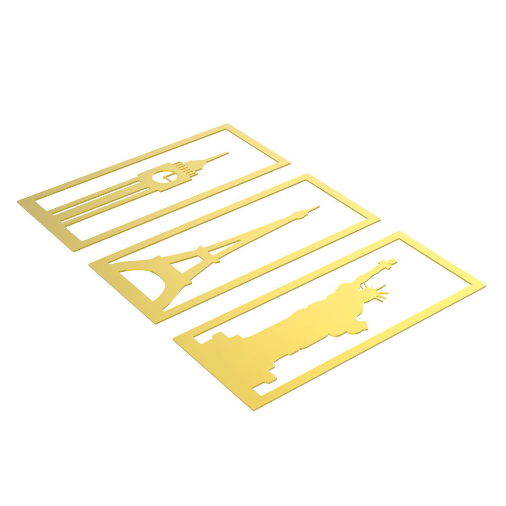 Steti Decorative and Unique Brass Bookmark, NY, London and Paris
