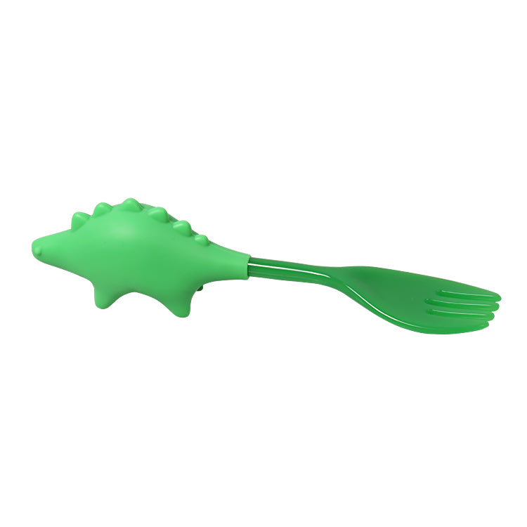 Steti Silicone Cute Utensils, Fork and Spoon, Dino