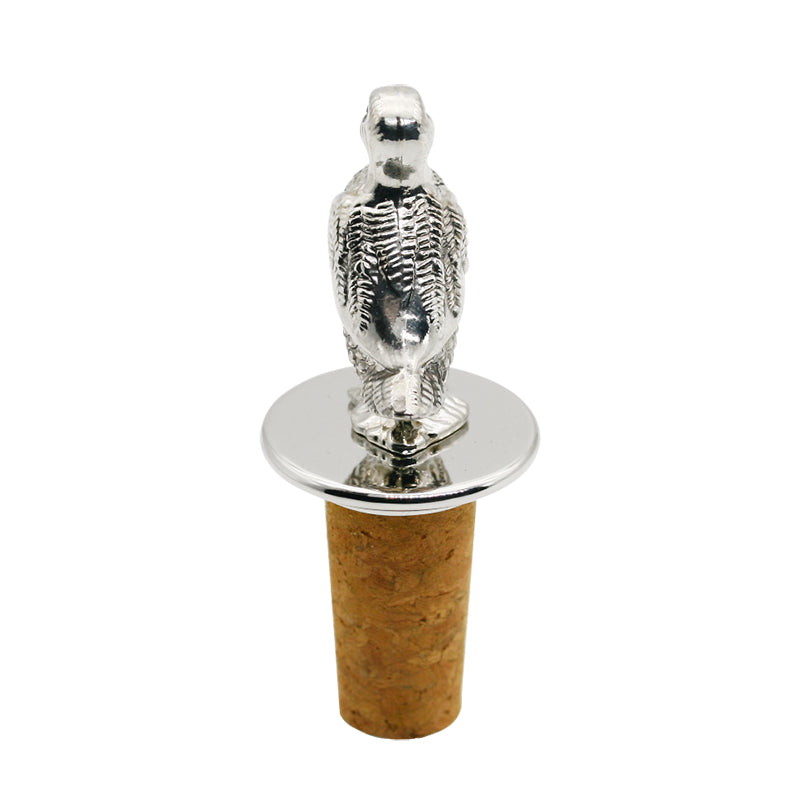 Steti Zinc Alloy And Cork Wine Stopper, Duck