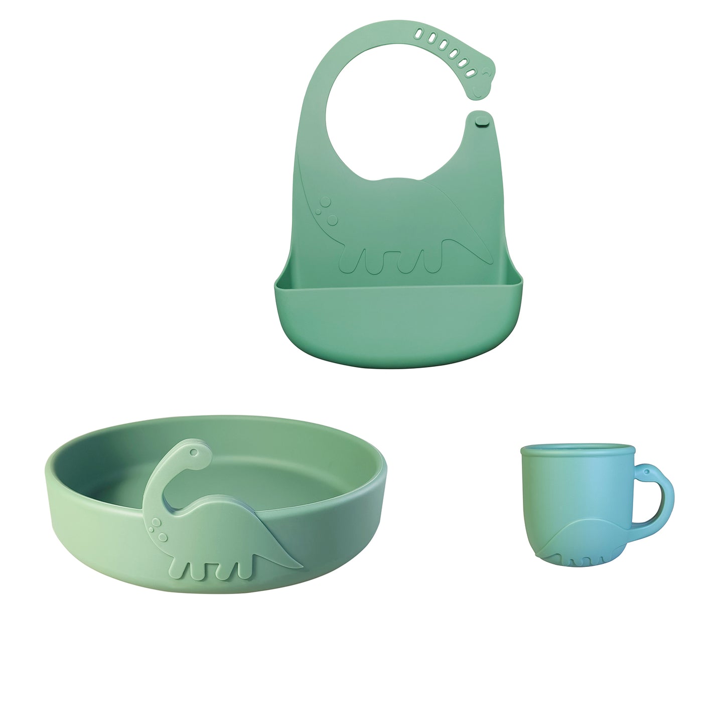 Steti Silicone Dino Plate for Kids and Toddlers, FDA Tested, Food Safety, BPA Free