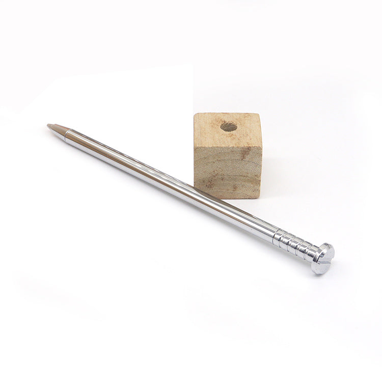Steti Brass Ballpoint Pen, Silver Color, Nail