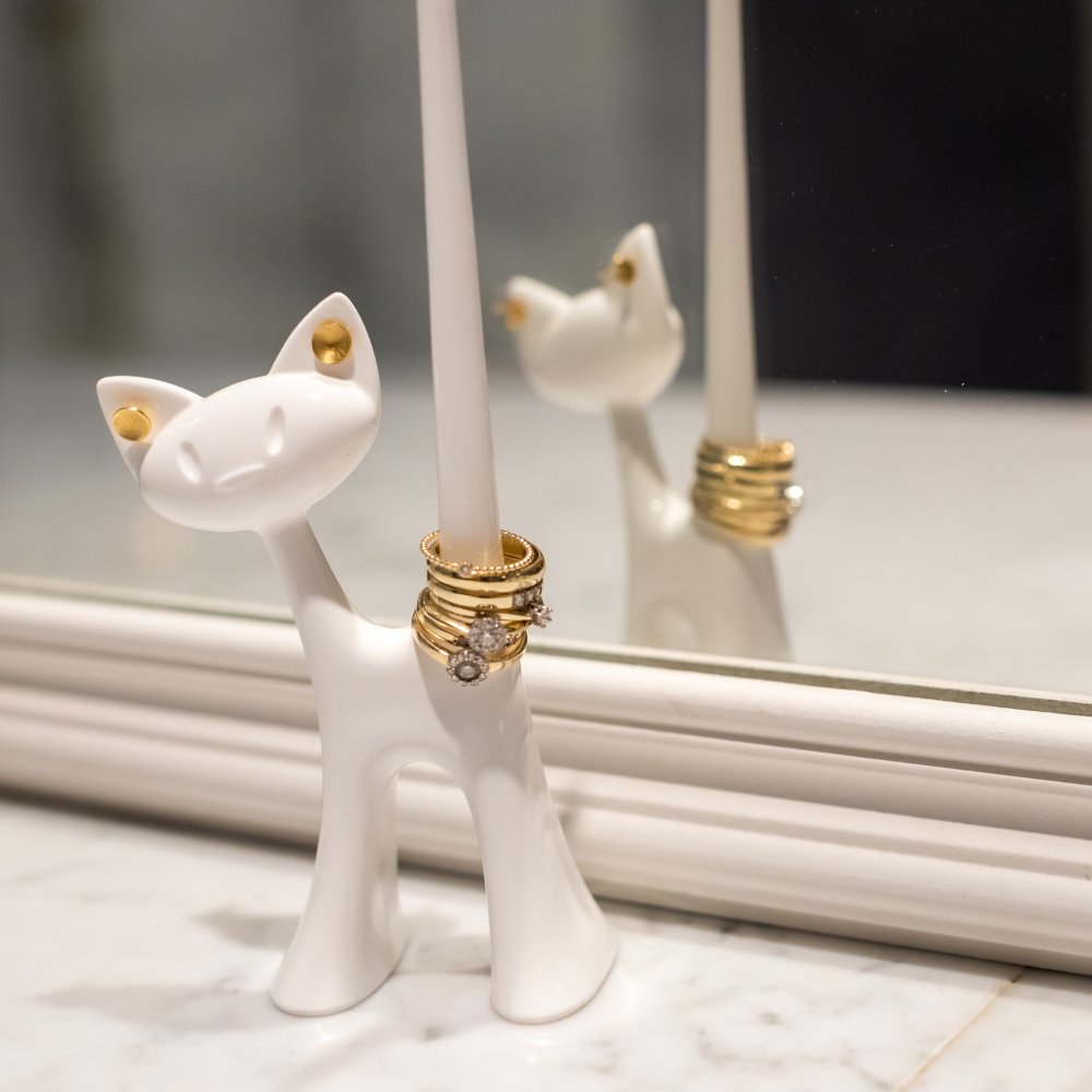 Steti Cute Jewelry Ring Holder, Cat