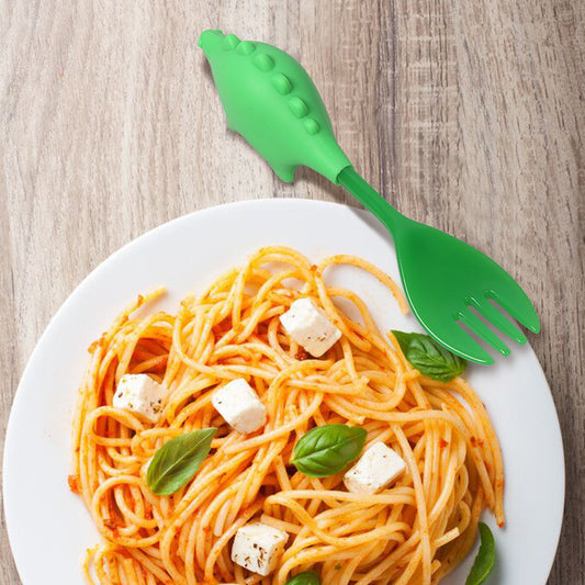 Steti Silicone Cute Utensils, Fork and Spoon, Dino