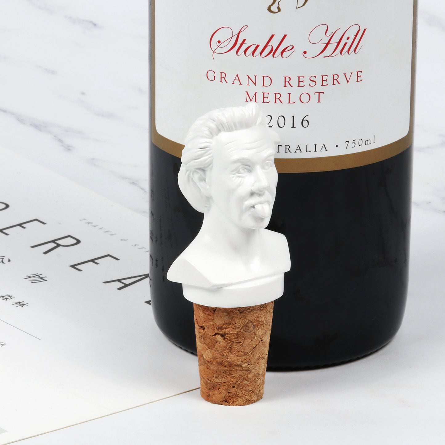 Steti Celebrity Bust Wine Stopper, Einstein