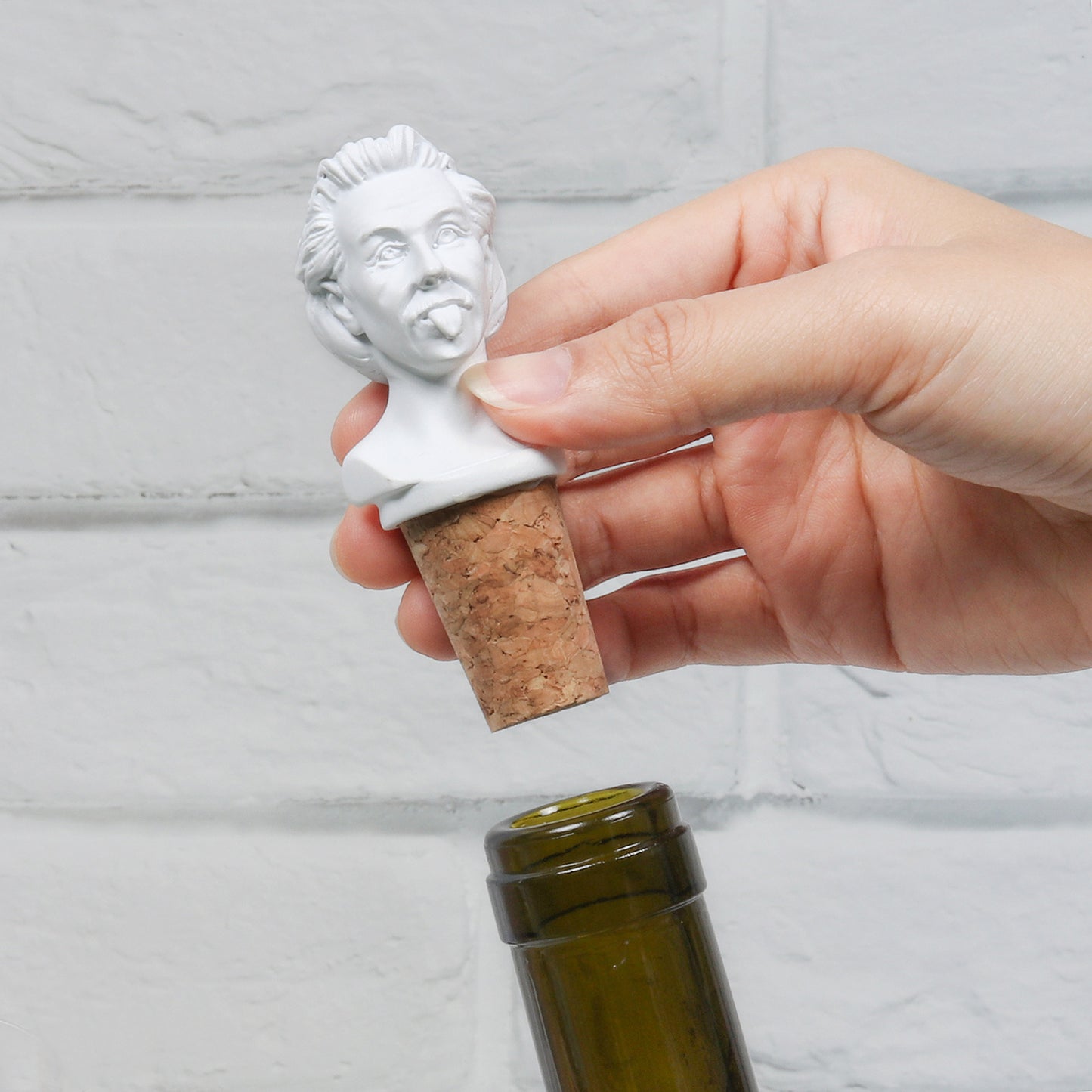 Steti Celebrity Bust Wine Stopper, Einstein