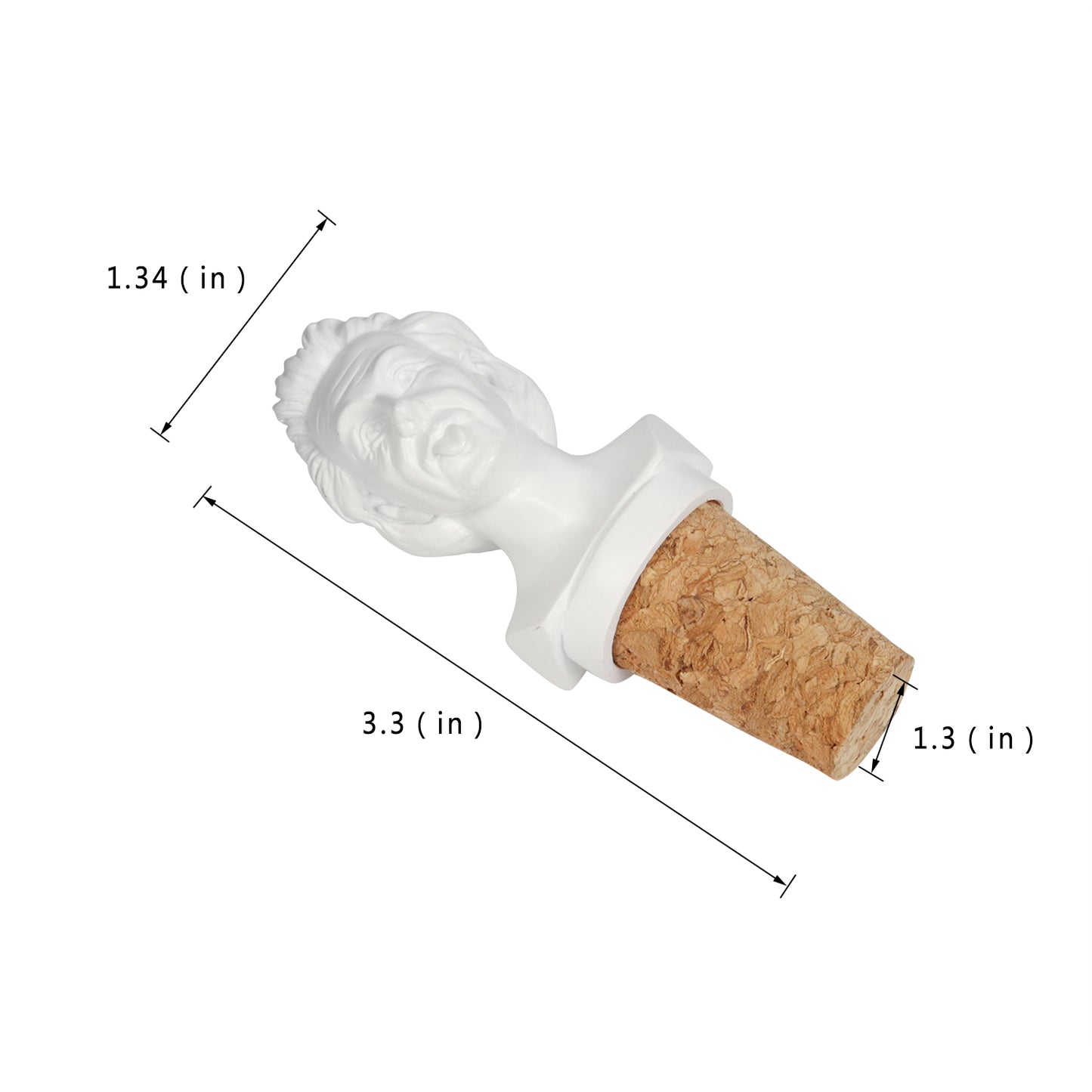 Steti Celebrity Bust Wine Stopper, Einstein