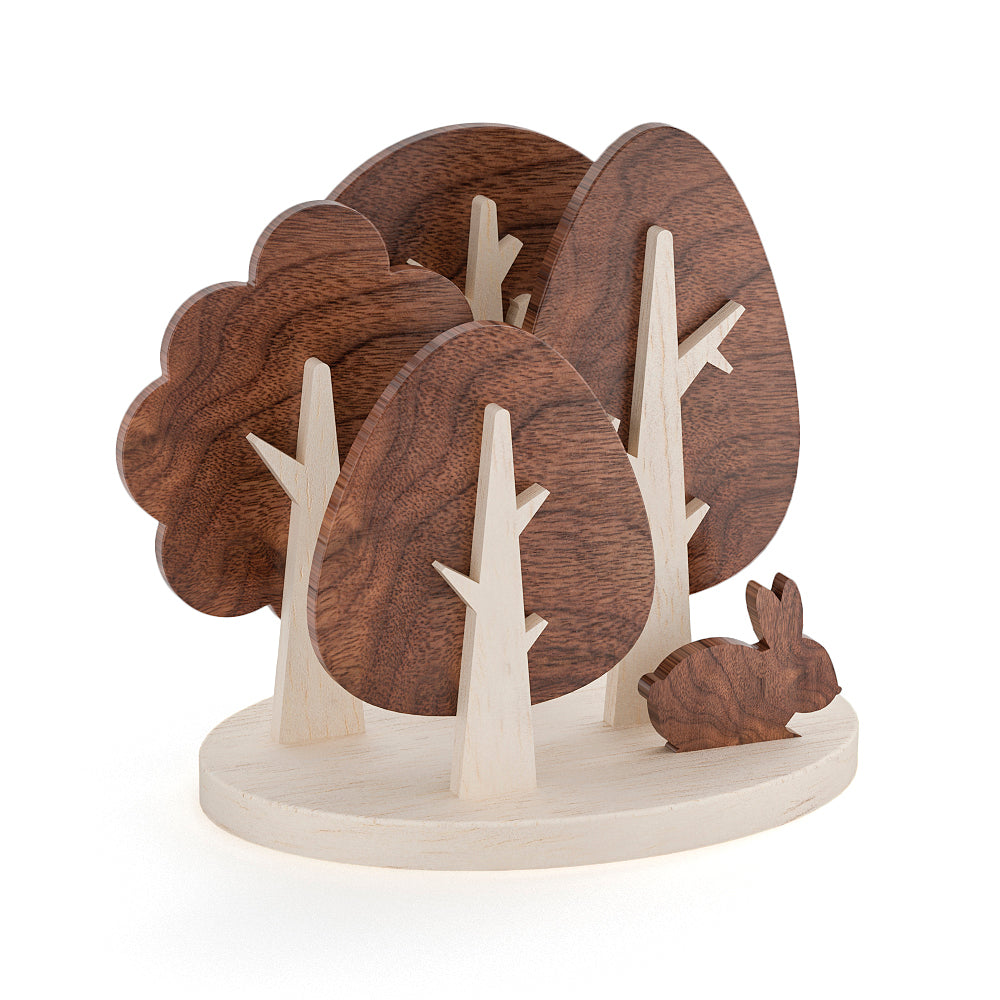 Steti Unique Forest Coaster, Plywood, Walnut wood