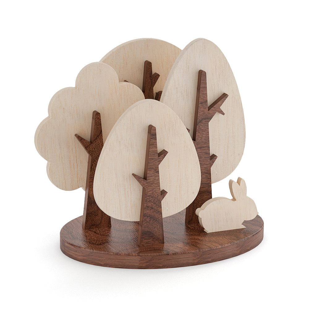 Steti Unique Forest Coaster, Plywood, Walnut wood