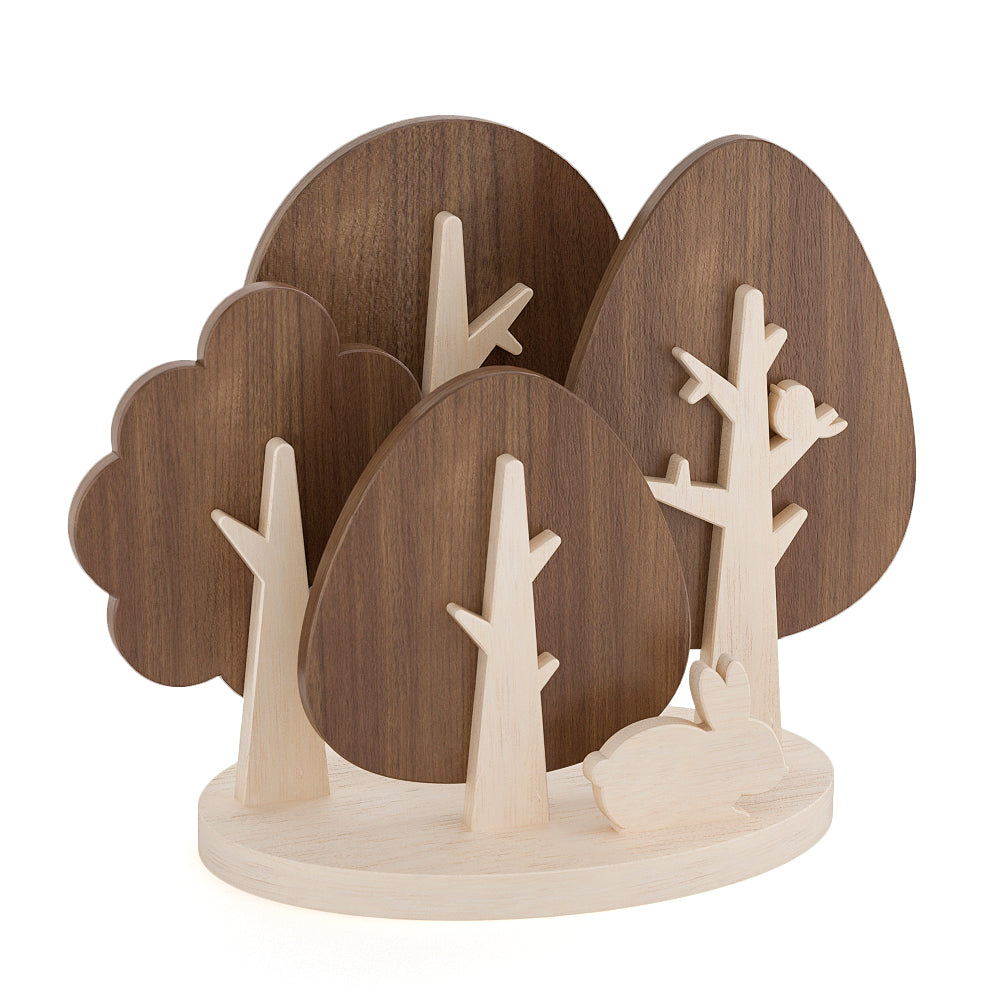 Steti Unique Forest Coaster, Plywood, Walnut wood