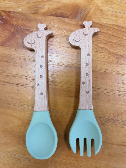 Steti Lovely Feeding Utensil Set, Giraffe