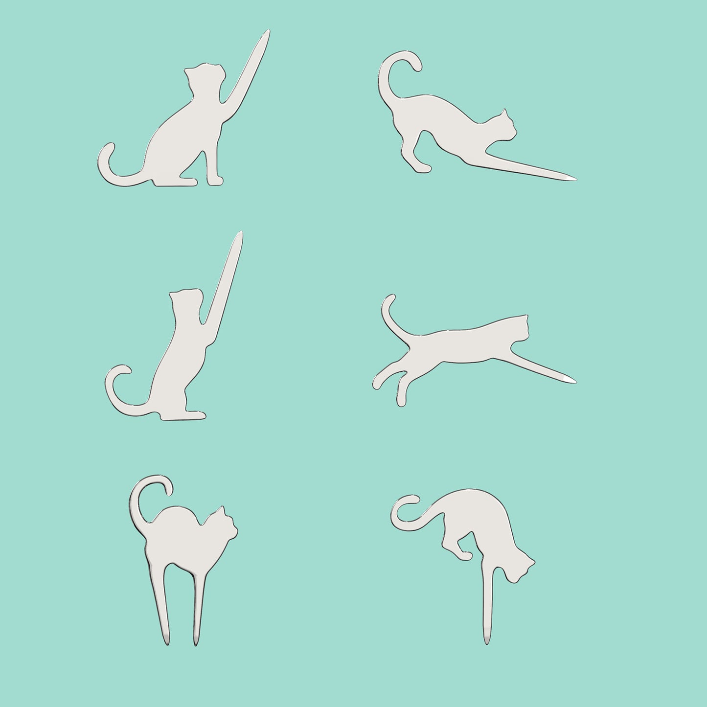 Steti Cute Stainless Steel Fruit Pick, 6 Pcs as a Set, Cat