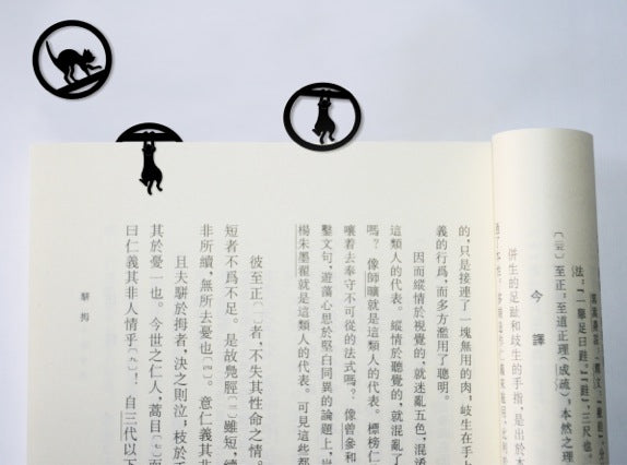 Steti Cute, Unique and Decorative Metal Bookmark, Bird and Cat