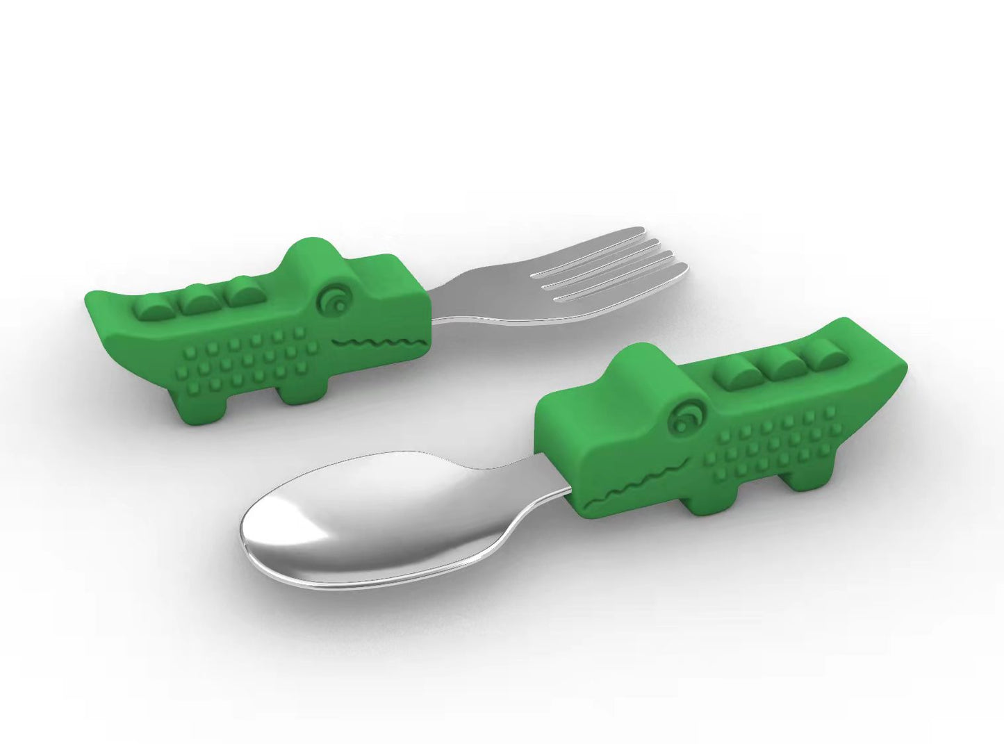 Steti Cute Toddler Feeding Utensils, Crocodile