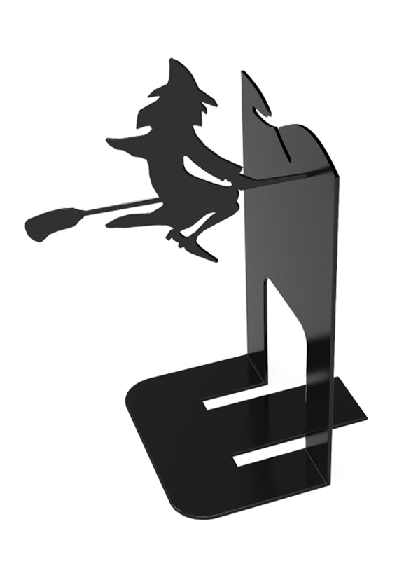 Steti Decorative Metal Bookend Set, Witch